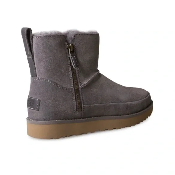 Women's Ugg Classic Zip Mini Boot Grey Size 8 - Picture 3 of 12